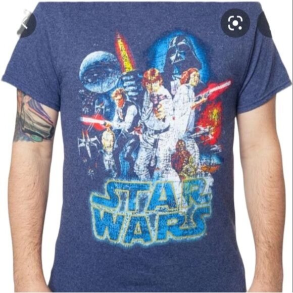 Star Wars T Shirt Tee Luke Leia Han Darth Vader A New Hope Episode IV Men's LG - Picture 8 of 8